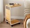 C Shaped Side Table for Sofa Coffee End Tables Bedside Tables with Storage Bag