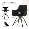 2x Black 360° Swivel Dining Chairs Velvet Padded Seat Dining Room Chair Modern