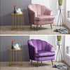 Velvet Scallop Shell Back Tub Chair Armchair Dressing Sofa Stool Bedroom Lounge