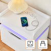 LED Bedside Table Cabinet Side End Table LED White High Gloss Living Room