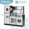 Chef Pretend Play Toy Kids Kitchen Playset w/Water Dispenser-Black