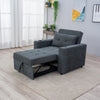 Linen/Faux Leather Sofa Bed Corner - Sofa Bed with Storage & Reversible Chaise