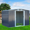 10 x 8ft Dark Grey Steel Sheds Outdoor Tools Storage Garden Shed with Foundation