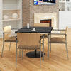 Modern Wood Grain Bar Table with Square/Round Tabletop and Metal Base Home Pub