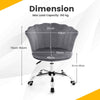 Adjustable Vanity Chair Upholstered Velvet Arm Chair with Wheels-Grey