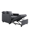 Folding Sofa Bed Fabric Grey Sleeper Pull Out Convertible Arm Chair Adjustable