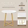 ROUND DINING TABLE FOR 4 PEOPLE CIRCULAR MODERN DINING TABLE WITH GOLD METAL LEG