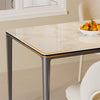 High Gloss Marble Dining Table Rectangular Kitchen Dining Room Table Strong Base