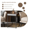 Mirrored Coffee Table Retro Industrial Side Desk Eleated Metal Frame Living Room