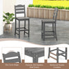 76CM Outdoor Patio Tall Chair HDPE Counter Height Bar Stool w/Backrest Footrest