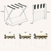 Folding Suitcase Stand Luggage Rack with Storage Shel-White