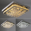 40cm Crystal Chandelier Lamp LED Square Crystal Ceiling Light Dimmable w/ Remote