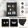 Bathroom Floor Cabinet Freestanding Display Storage Cabinet w/ Doors