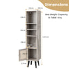Bathroom Cabinet Display Rack Freestanding Slim Cabinet Adjustable Shelf Natural