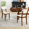 2 Pcs Modern Dining Chair w/Rubber Wood Legs-Walnut