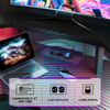 Flamaker L Shaped Gaming Desk with LED & Power Strip 150x150cm Computer Table