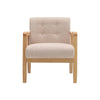 Occasional Wooden Frame Armchair Deep Button Padded Lounge Tub Chair Sofa Fabric