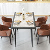 Indoor Modern Breakfast Table w/ Faux Marble Tabletop-Grey