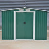 8x 8ft Shed Galvanized Metal Storage Garden Shed Bike Unit Tools Bicycle Store