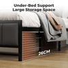 Levede King Bed Frame Metal Mattress Platform LED Lights Storage Headboard USB