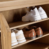 Holcombe Shoe Cabinet Cupboard 2 Door Hallway Storage Oak Rack Stand Solid Wood