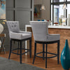 Upholstered Bar Stools Tufted Mid Century Accent Footrest Kitchen Counter Chairs