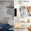 Metal Clothes Rail Rack Garment Hanging Display Stand Open Wardrobe Wheel