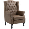 Chesterfield-style Wing Back Armchair Tufted Accent Chair Brown
