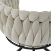 Dining Chair Velvet Padded Seat 360° Swivel Armchairs with Backrest & Metal Legs