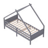 Kids Wood Bed House Bed Grey Cabin Teepee Tent Bed Frame Slatted Head Footboard