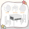 Kids Table and Chairs Childrens Activity Play Build Bricks Table w/ Storage Box