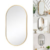 Oval Wall Mirror Metal Frame Hallway Bathroom Mirror Decor Circle Makeup Mirrors