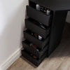Modern Vanity Set Black Dressing Table Makeup Desk with Mirror 5 Drawers Stool