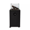 eGlass Flame Gas Patio Heater with Lava Rocks and Logs - Black