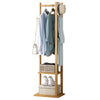 Solid Wooden Coat Rack Storage Shelf Hall Tree Hat Hanger Entryway Bedroom Stand