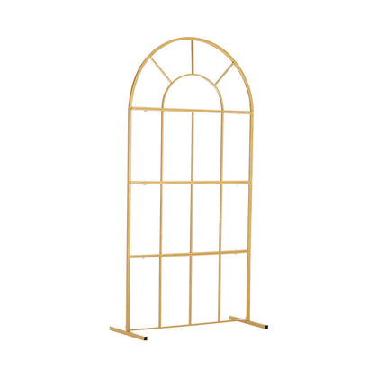 2M Gold Metal Wedding Arch Frame Backdrop Stand Flower Balloons Window Rack Arch