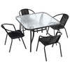 Modern Tempered Glass Top Outdoor Garden Table Patio Bistro Dining Coffee Table