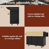 Kitchen Storage Trolley Rolling Island Cart with Drop Leaf Countertop, Cabinet