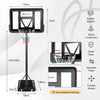Portable Basketball Hoop for Both Youth and Adults Height Adjustable 1.35-3.05m