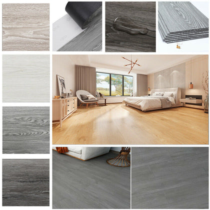 1-8m² Floor Plank Tiles Self Adhesive Flooring Kitchen Bedroom Wood Effect Vinyl