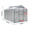 Glazing 6x4' 6x8 Garden Shade' Aluminium Greenhouse Polycarbonate Slid Door Base
