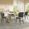 Dining Table with Marble Effect and Metal Frame Home Kitchen Dining Furniture