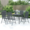 7 Piece Garden Dining Set Anthracite Steel vidaXL
