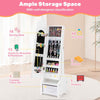 Jewelry Armoire Cabinet Full Length Dressing Mirror w/ Drawers-White