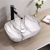 Bathroom Basin Sink Sit-on Flat Mounted Vessel Countertop Marble Effect w/ Waste
