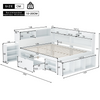 Double Bed Frame L Shaped 4FT6 Platform Bed with Underbed Storage and Drawers