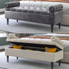 Velvet Padded Storage Ottoman Bench Armed Hallway Window Seat Bed End Stool Box