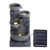 Solar Power Water Fountain Garden Water Feature with LED Light Indoor Outdoor