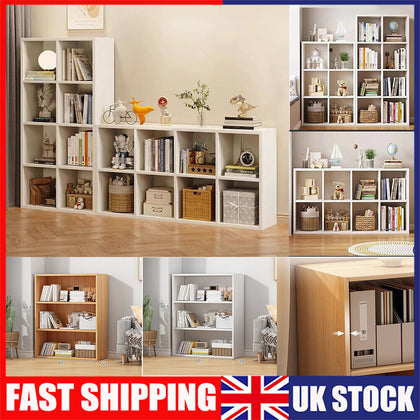 3 Tier Wooden Bookcase Display Shelving Storage Shelves Unit Stand Rack Case UK