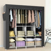 Large Canvas Fabric Wardrobe Clothes Shelving With Hanging Rail Cupboard